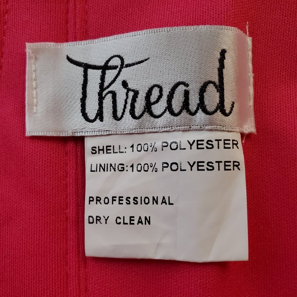 NEW THREAD SZ 12R Vivid Pink Chiffon Draped Off-shoulder Floor length Gown Dress - Picture 3 of 10